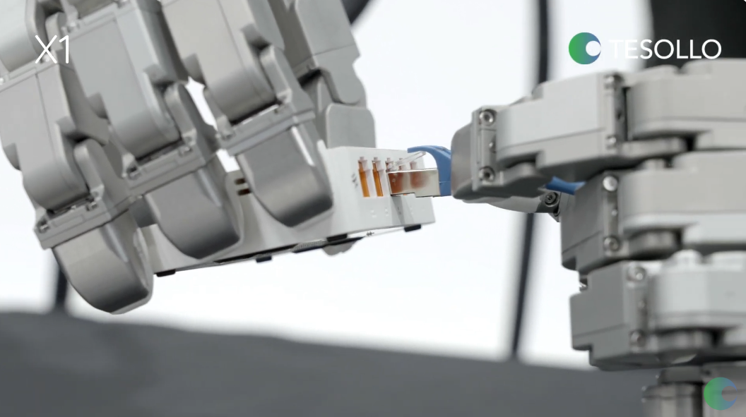 Humanoid Robot Hands Demo: Plugging in an Ethernet Cable